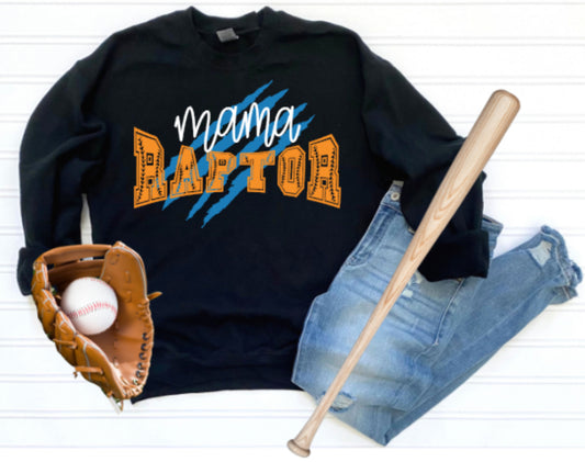 MTOWN Mama Raptor Black Crewneck Sweatshirt