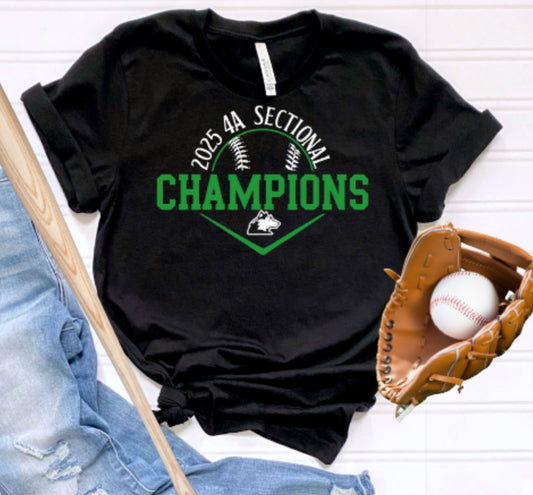 HUSKIES BASEBALL 2025 Sectional Champs Softstyle Tee