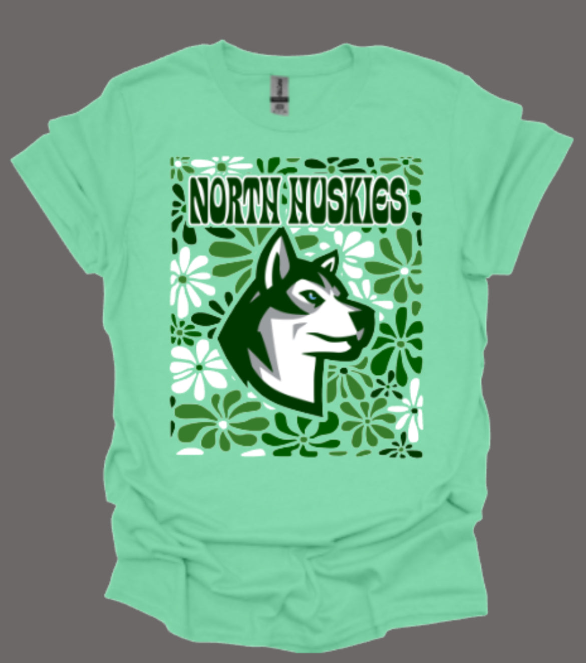 North Huskies Floral Boho Softstyle Tee