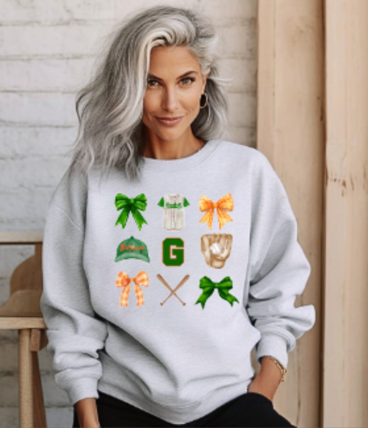 Golfmoor Baseball Coquette Crewneck Sweatshirt