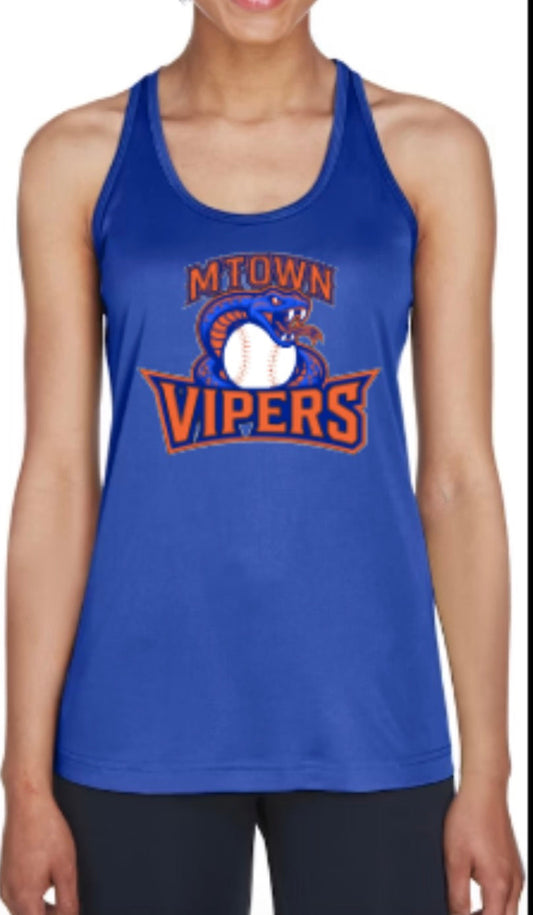 MTOWN Vipers Logo Women's Zone Performance Racerback Tank