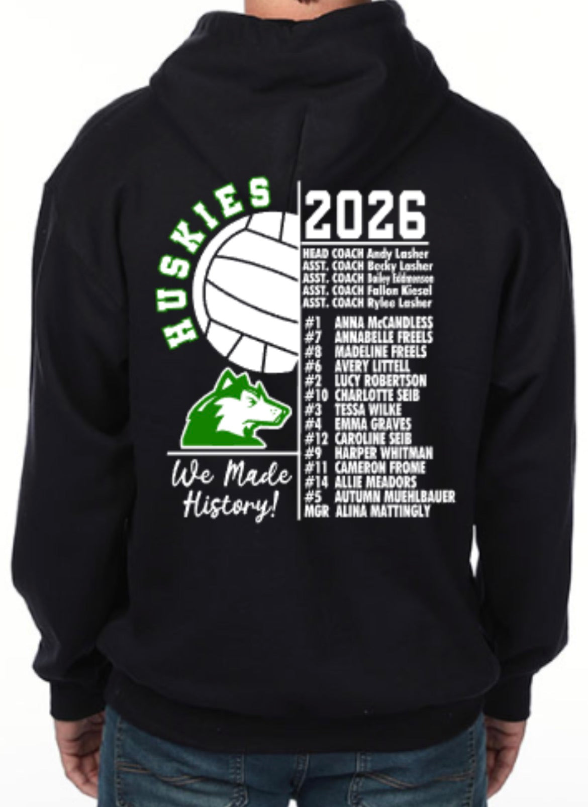 Huskies Volleyball Sectional Champs 2026 Fleece Hooded Sweatshirt