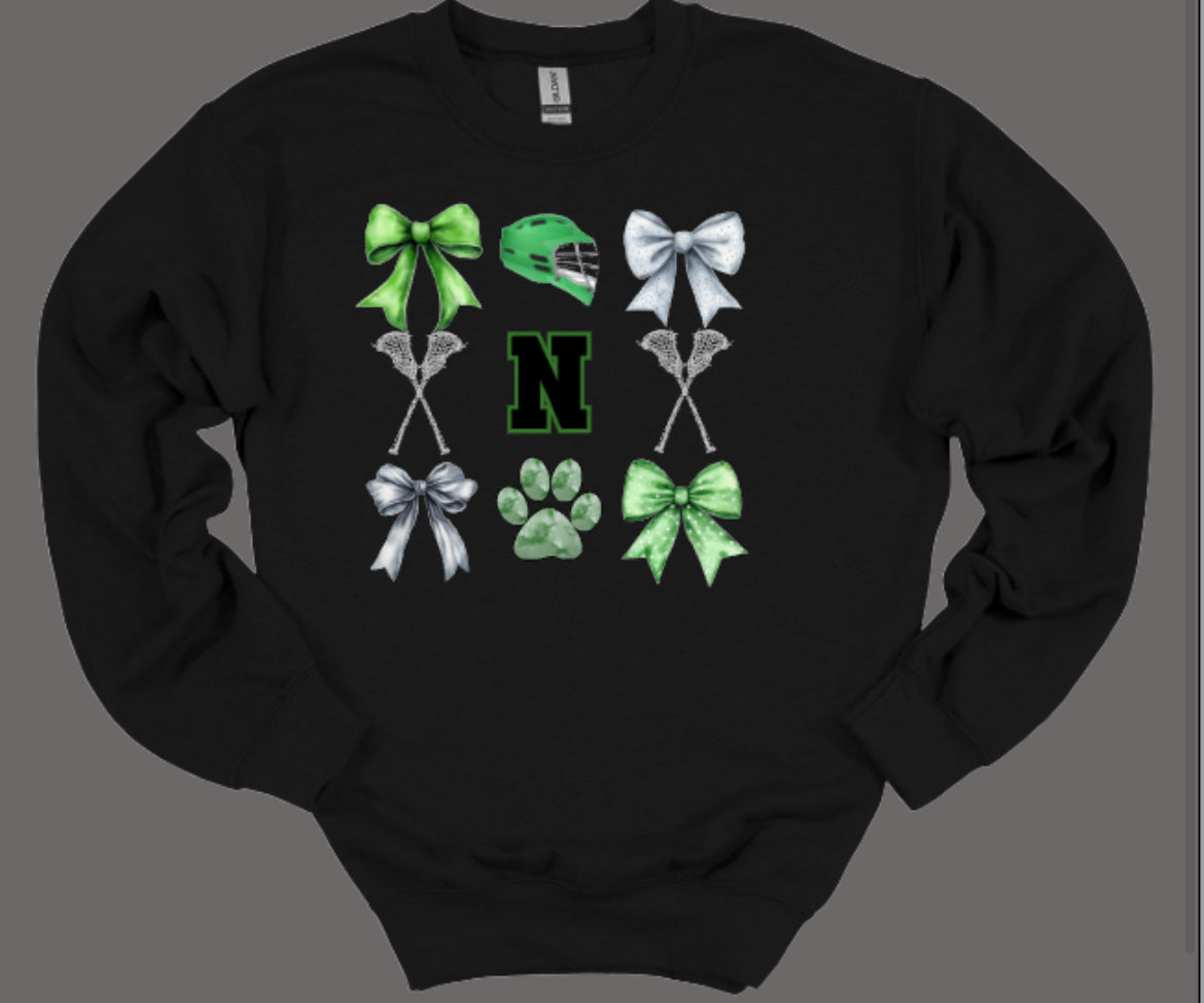 Huskies Lacrosse Coquette Crewneck Sweatshirt