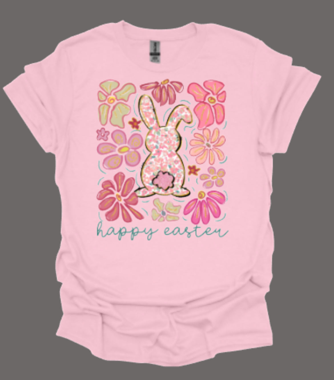 Easter Bunny Retro Floral Softstyle Tee