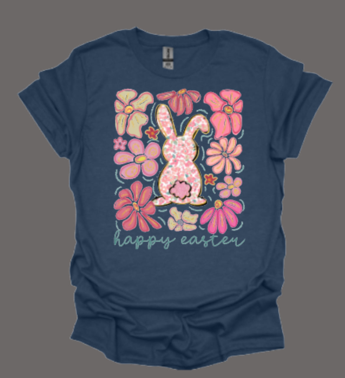 Easter Bunny Retro Floral Softstyle Tee
