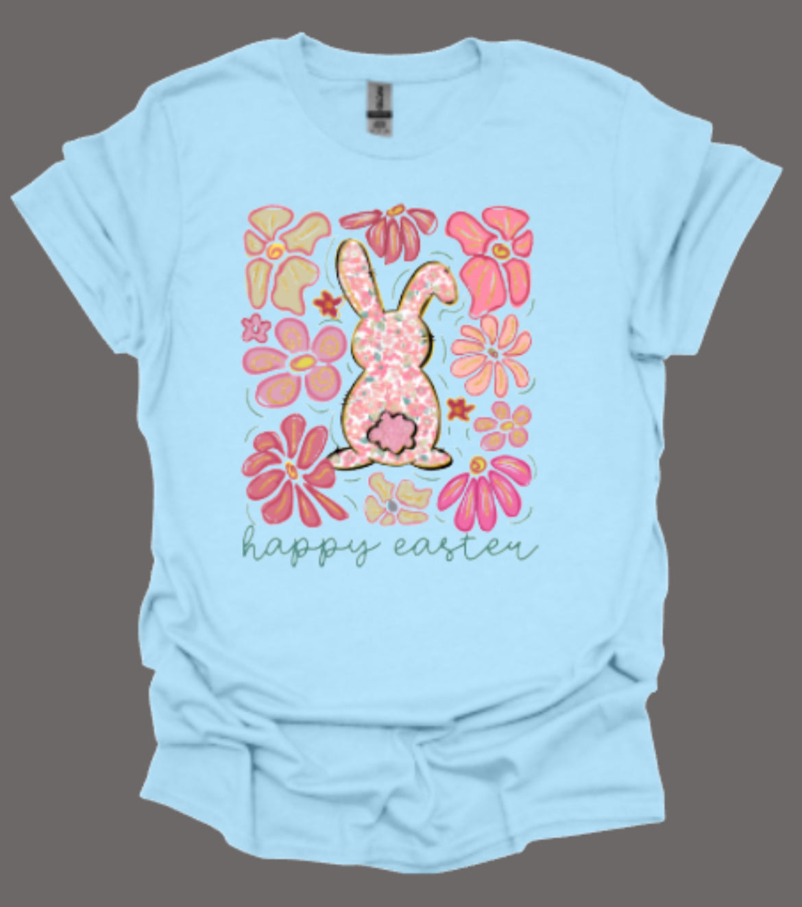 Easter Bunny Retro Floral Softstyle Tee