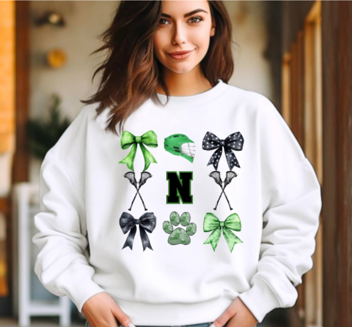 Huskies Lacrosse Coquette Crewneck Sweatshirt