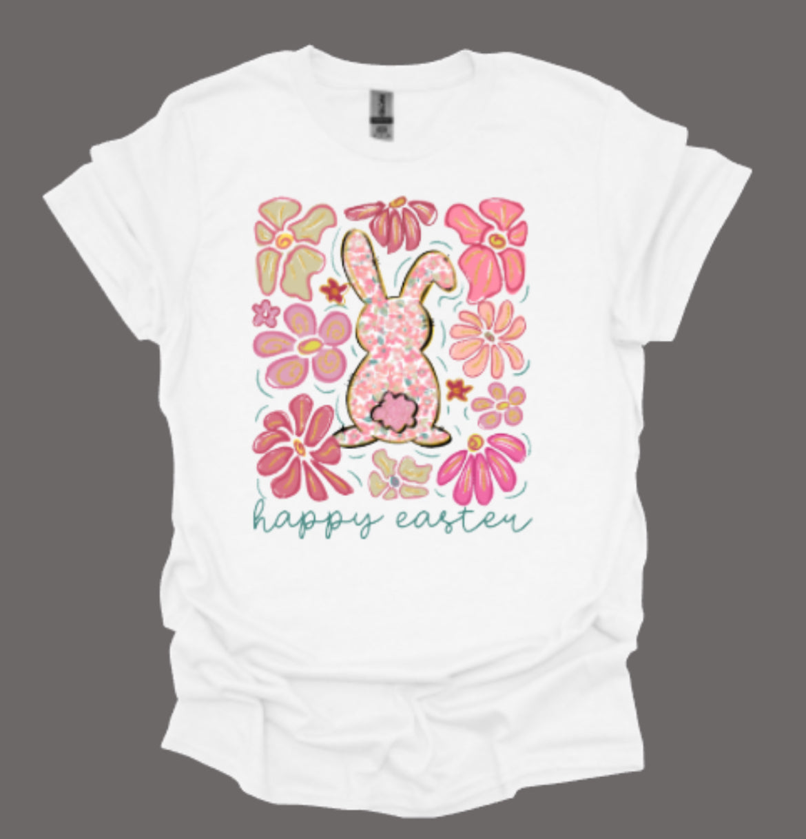 Easter Bunny Retro Floral Softstyle Tee