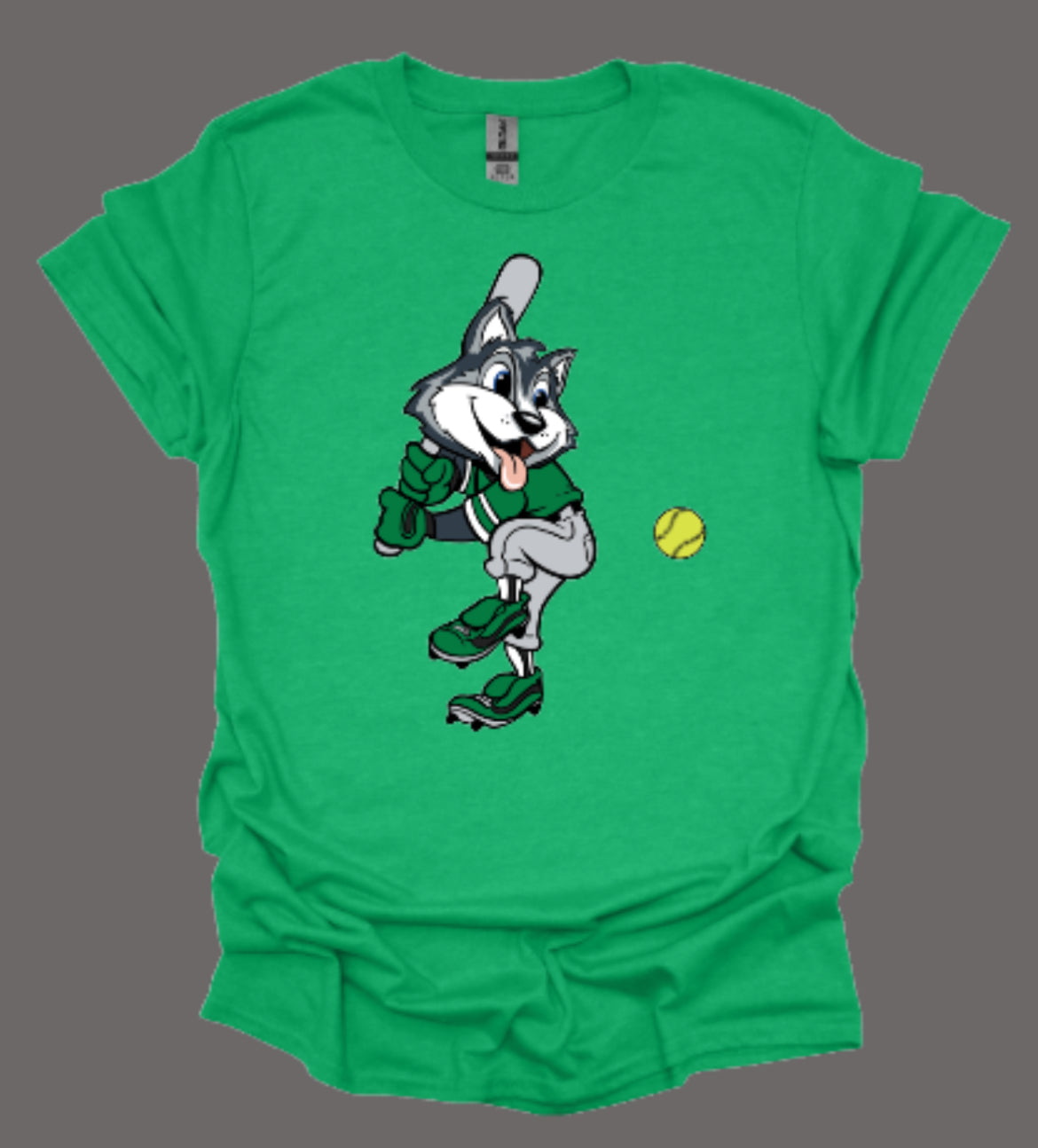 Husky Mascot Softball Softstyle Tee