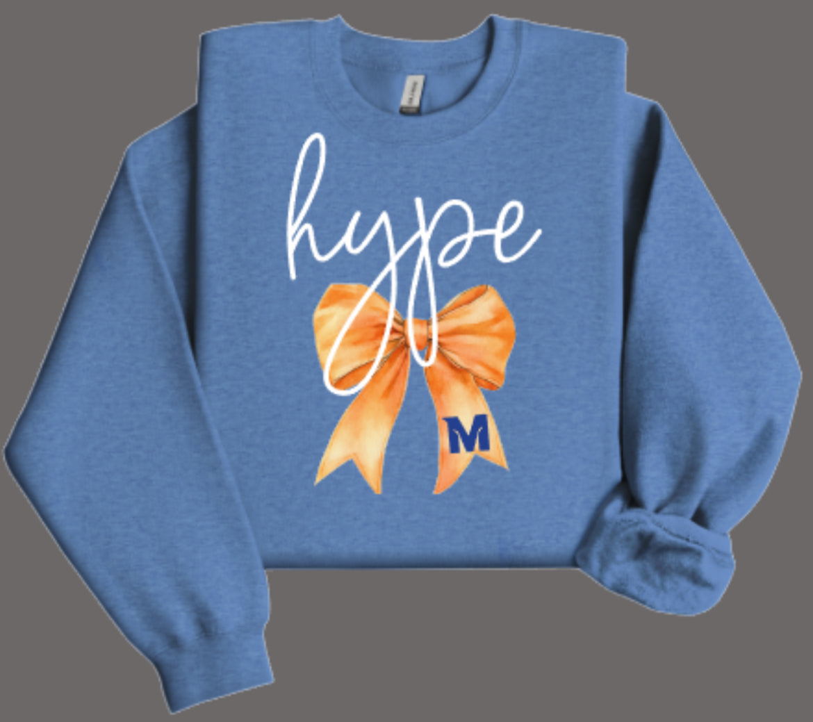 MTOWN Hype Coquette Bow Crewneck Sweatshirt
