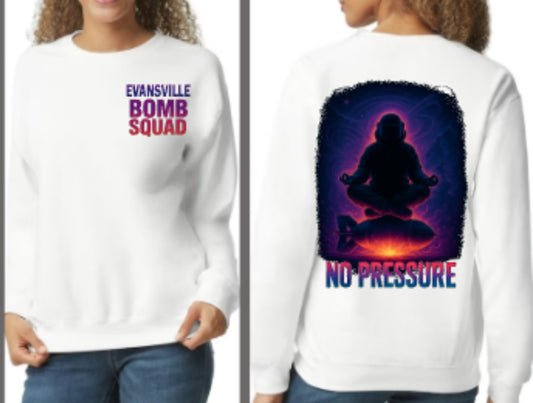 Evansville Bomb Squad NO PRESSURE Fleece Unisex Crewneck Sweatshirt