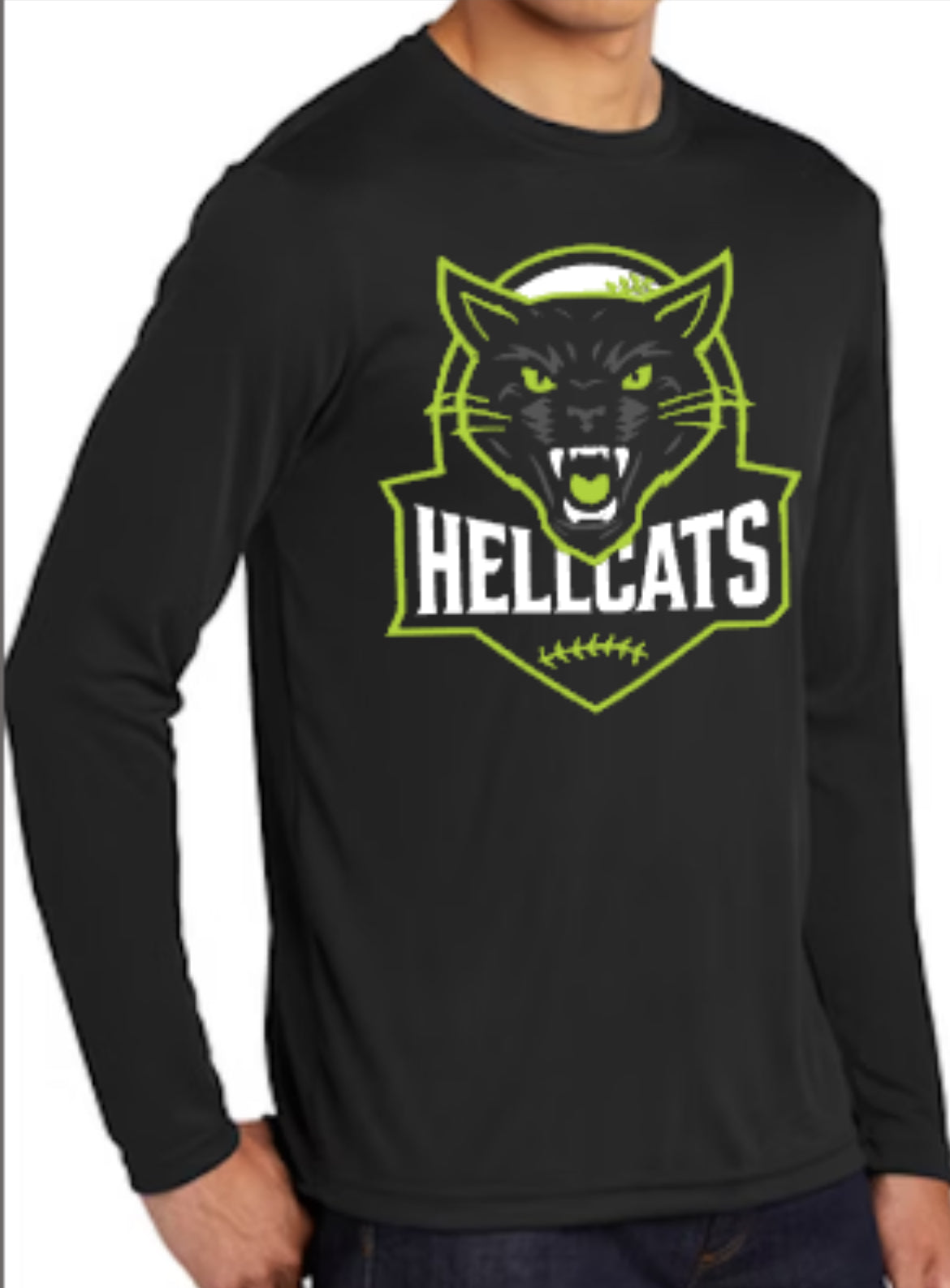 HELLCATS Logo Zone Performance Long Sleeve Tee-Black