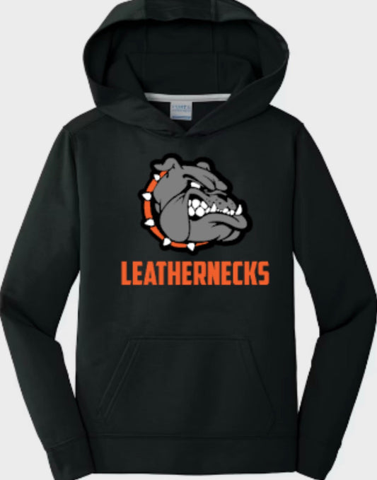 Leathernecks Logo Unisex Performance Fleece Pullover Hooded Sweatshirt
