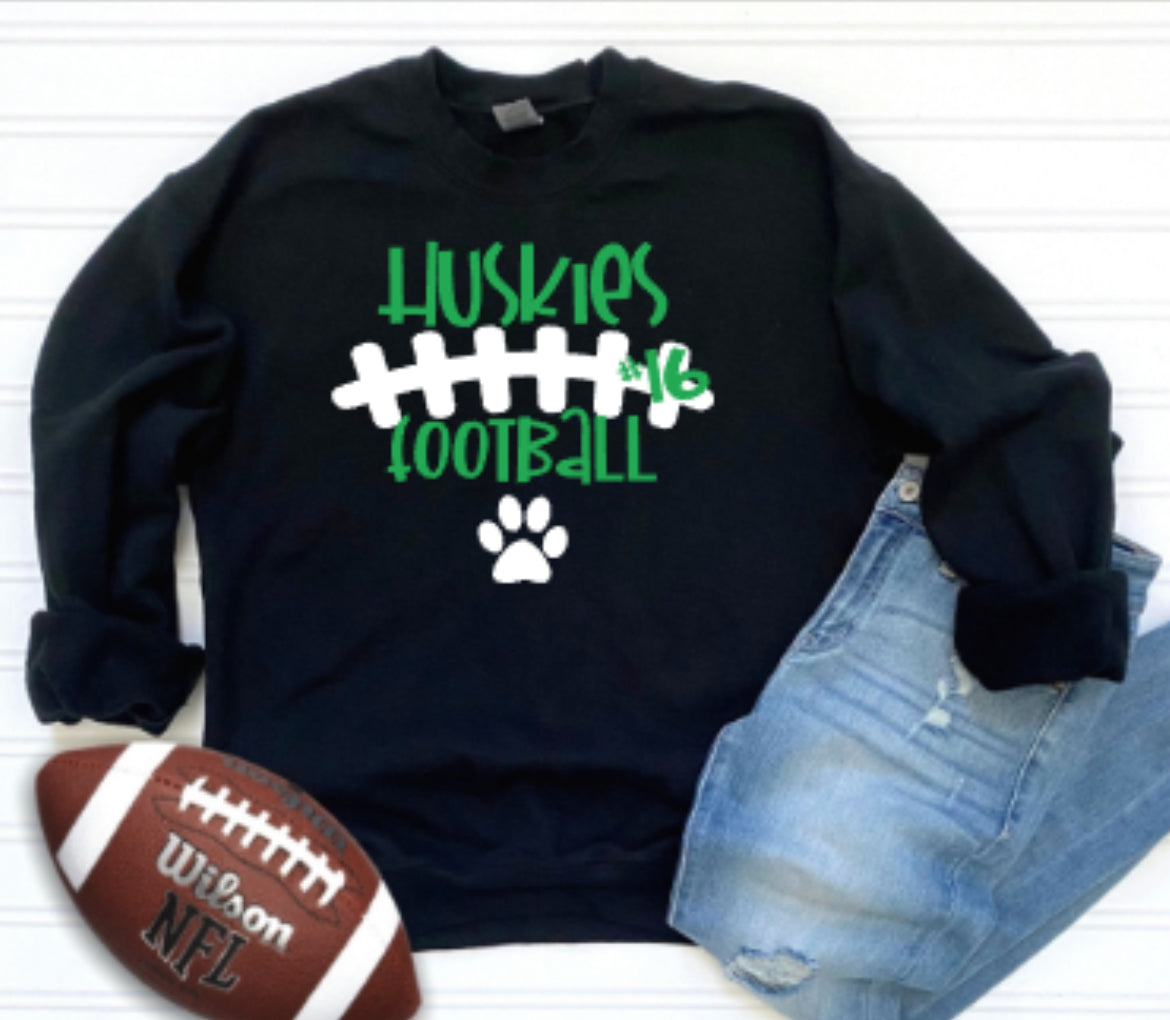 Huskies Football Stitches Crewneck Sweatshirt