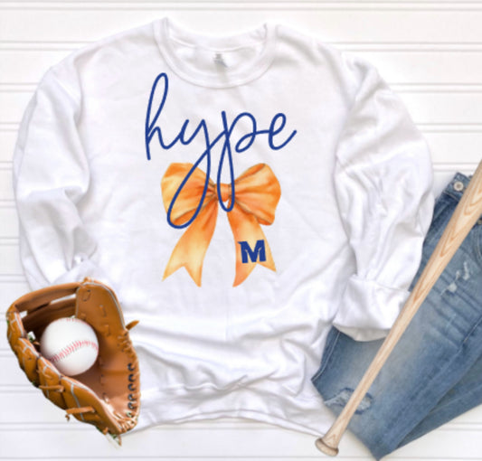 MTOWN Hype Coquette Bow Crewneck Sweatshirt