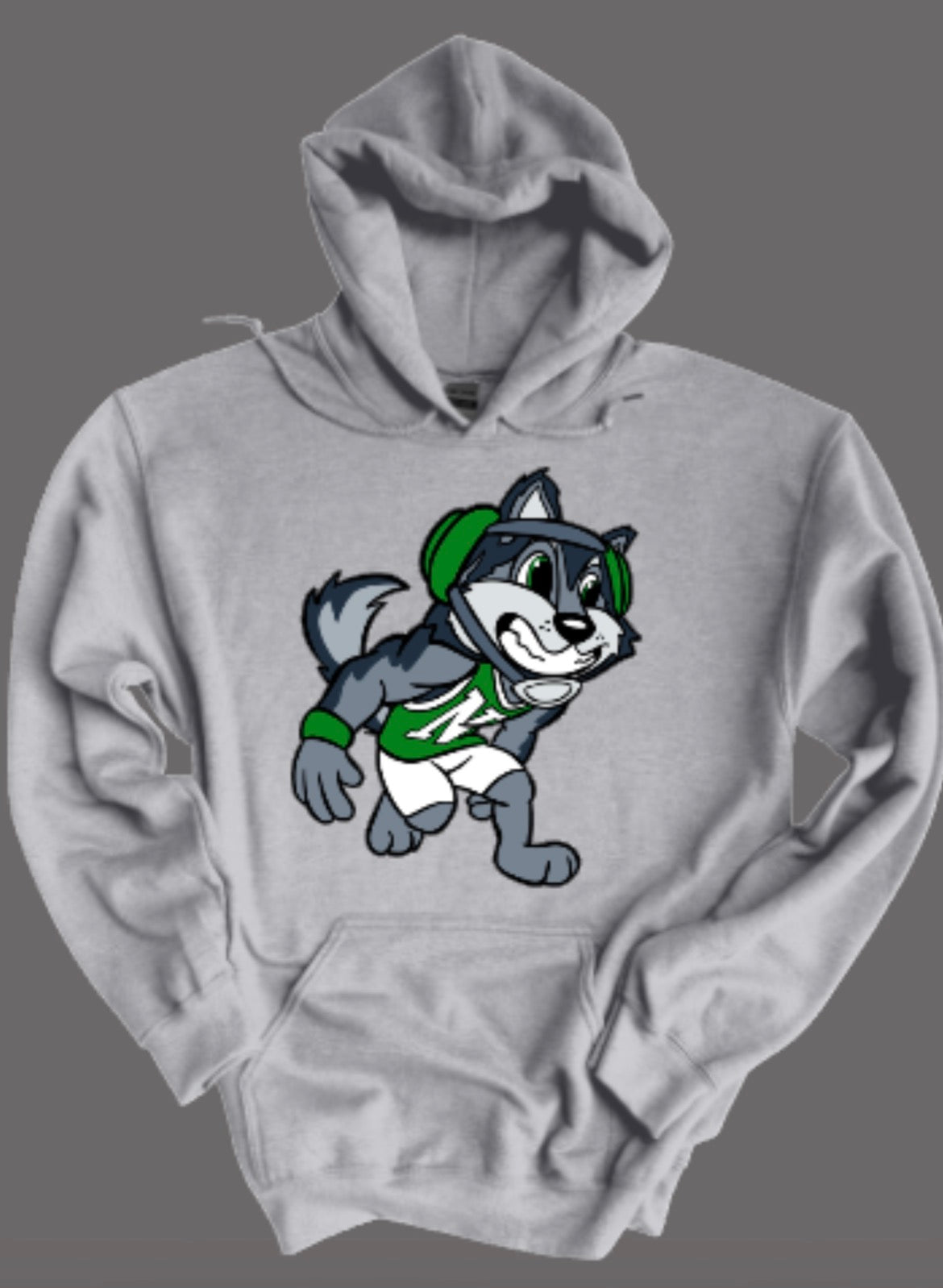 Husky Mascot Wrestler Hooded Sweatshirt