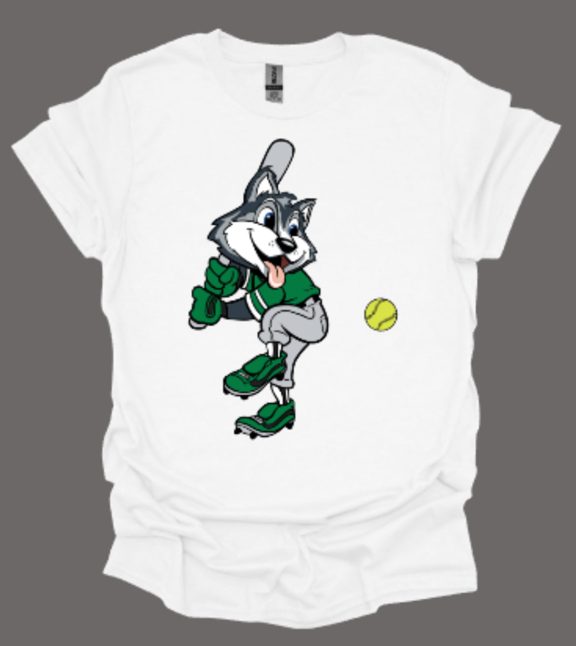 Husky Mascot Softball Softstyle Tee