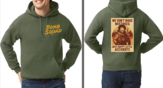 Bomb Squad Bob Ross Fleece Hooded Sweatshirt