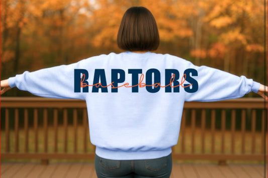 Raptors Baseball Oversized Text Crewneck Sweatshirt