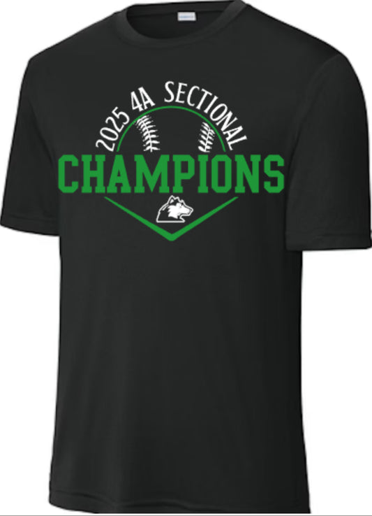 HUSKIES BASEBALL 2025 Sectional Champs Cooling Performance T-Shirt