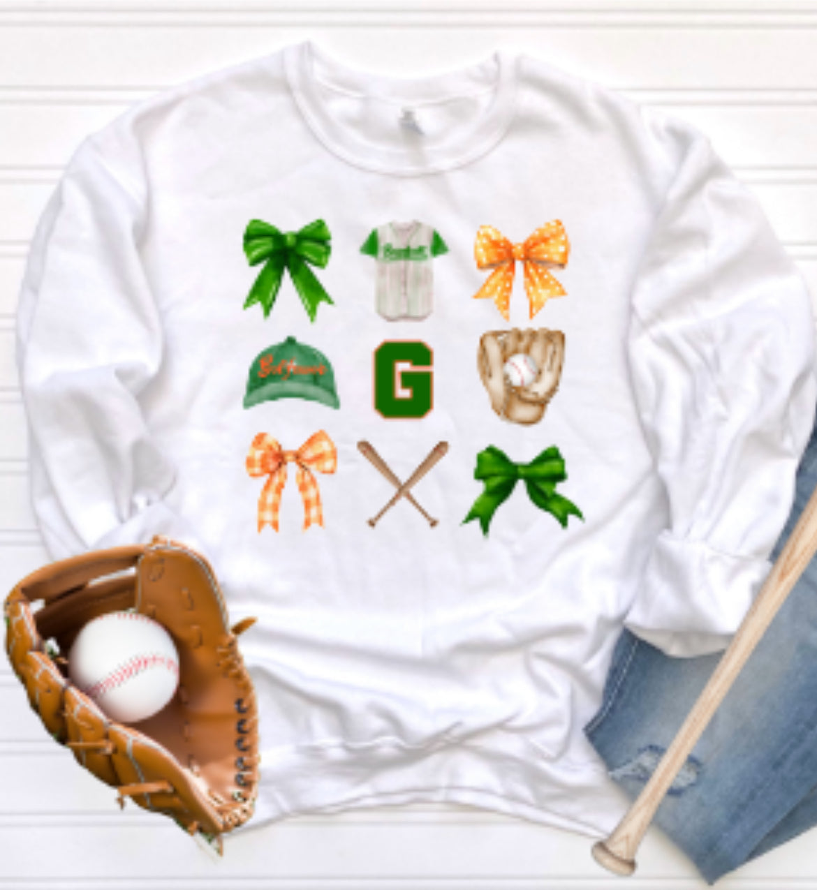 Golfmoor Baseball Coquette Crewneck Sweatshirt