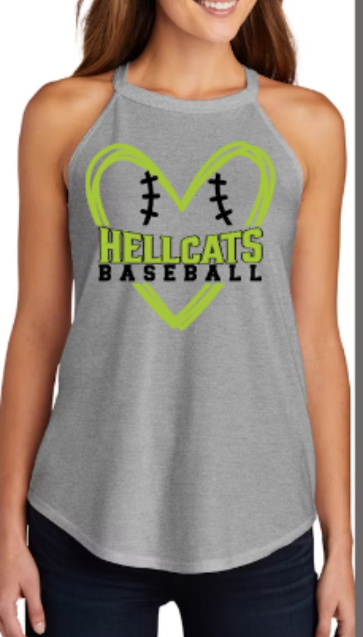 HELLCATS Heart Tri Rocker Tank