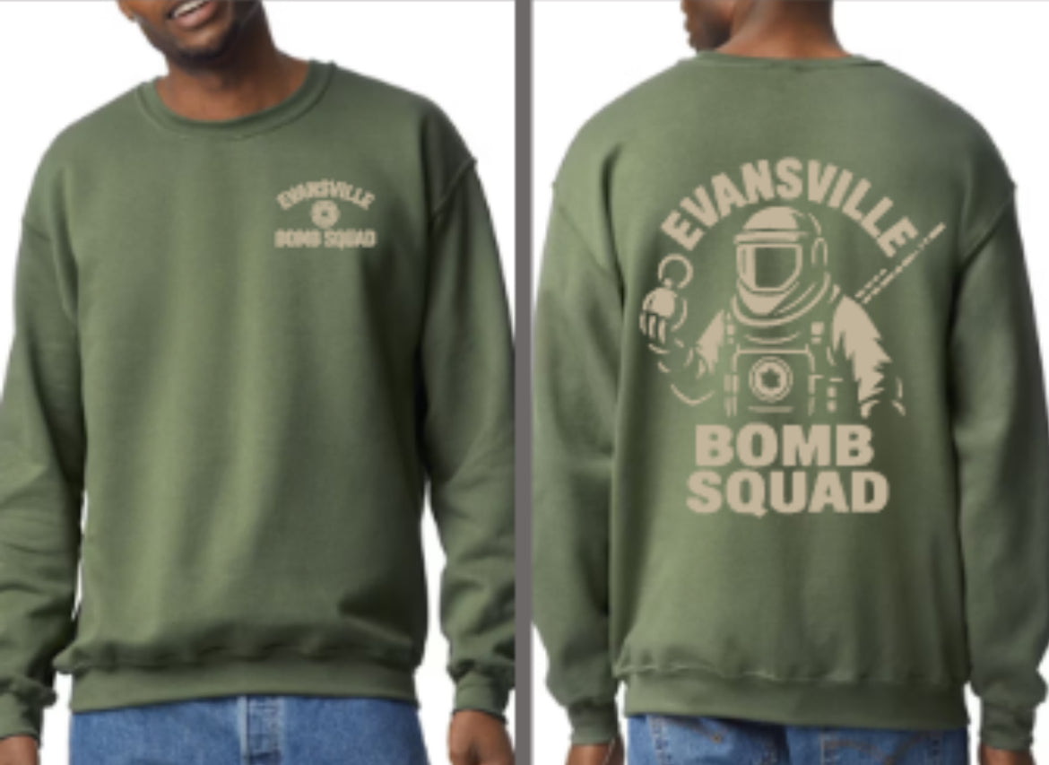 Evansville Bomb Squad Fleece Unisex Crewneck Sweatshirt