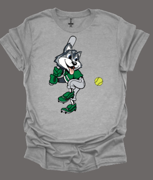 Husky Mascot Softball Softstyle Tee