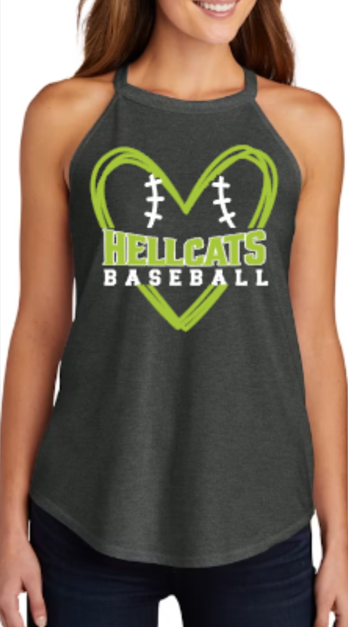 HELLCATS Heart Tri Rocker Tank