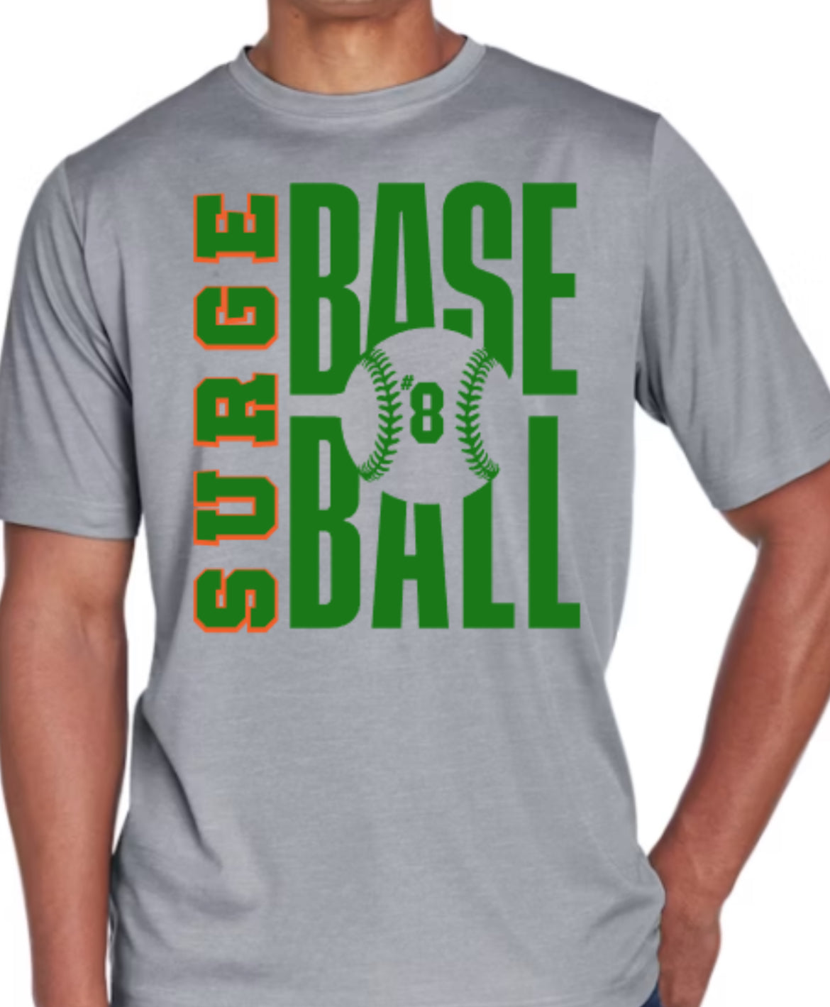 SURGE Baseball Unisex Sonic Heather Performance T-Shirt