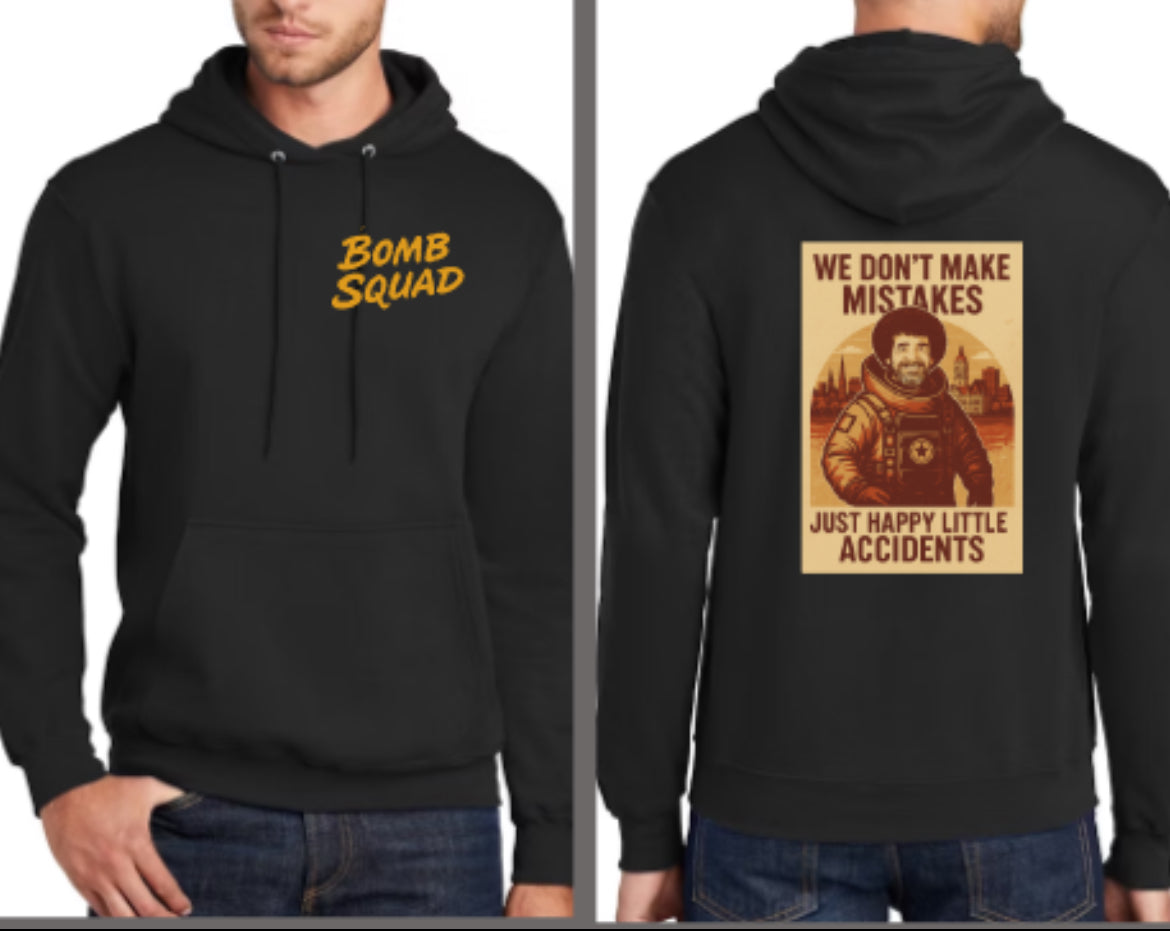 Bomb Squad Bob Ross Fleece Hooded Sweatshirt