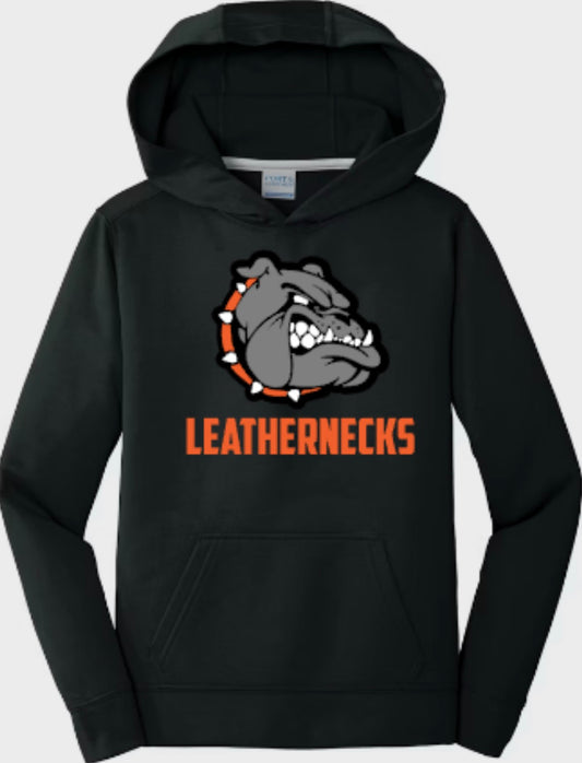 Leathernecks Logo Unisex Performance Fleece Pullover Hooded Sweatshirt