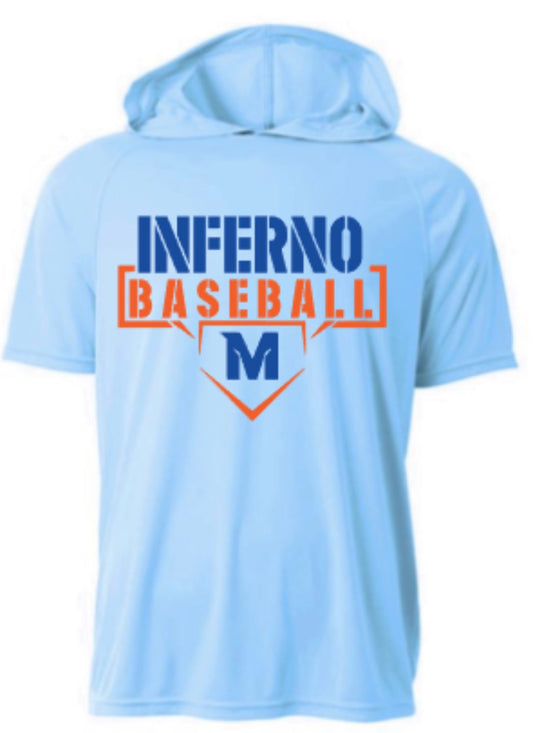 Inferno Baseball Short Sleeve Hooded Tee