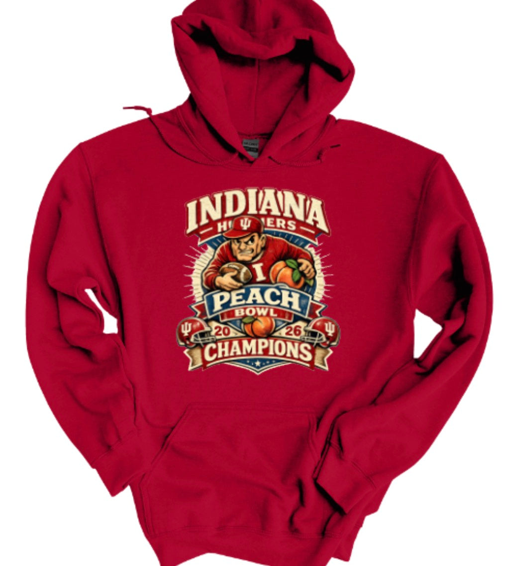 Indiana Hoosiers Peach Bowl Champions Fleece Hooded Sweatshirt
