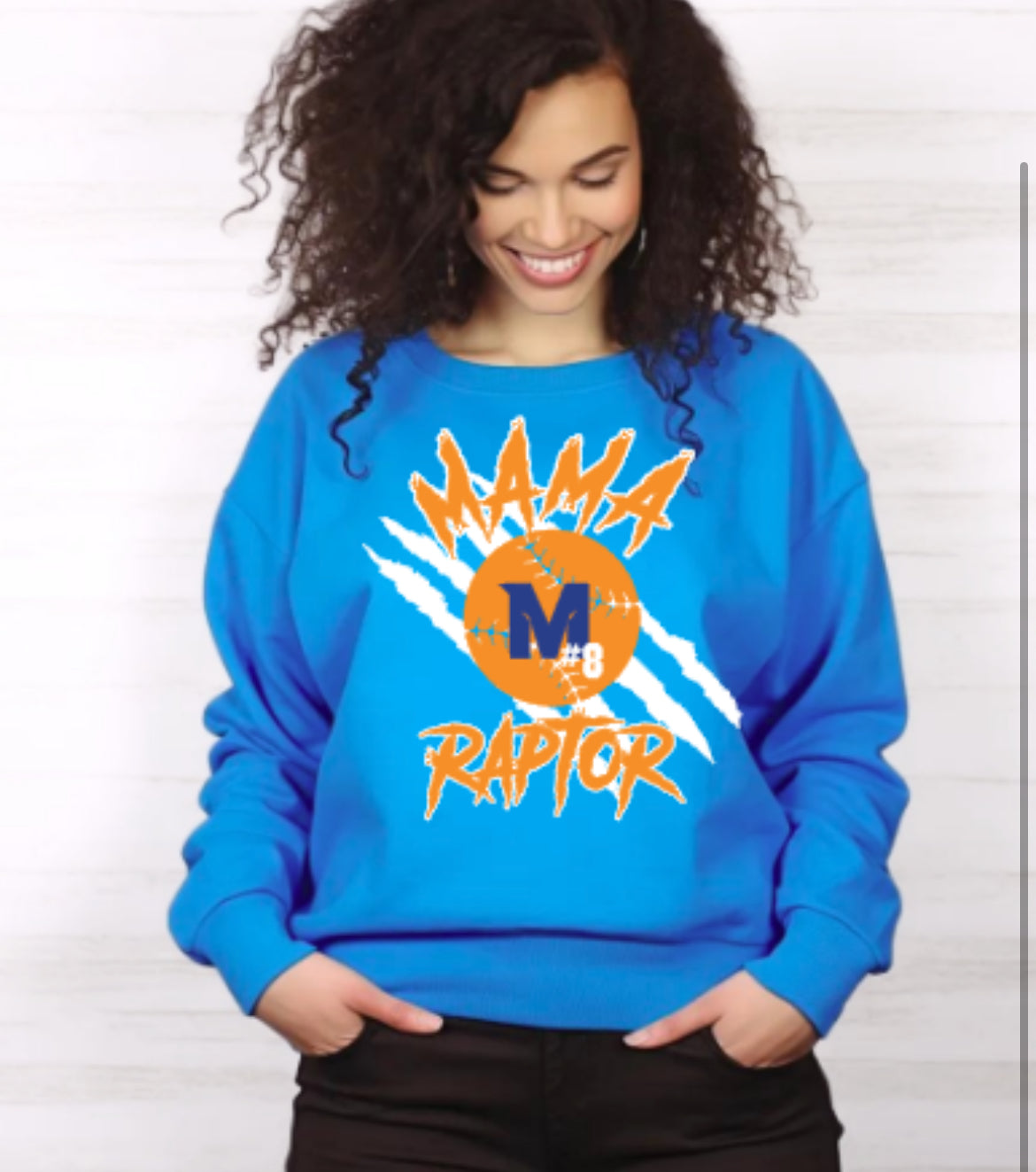 MTOWN Mama Raptor Sapphire Crewneck Sweatshirt