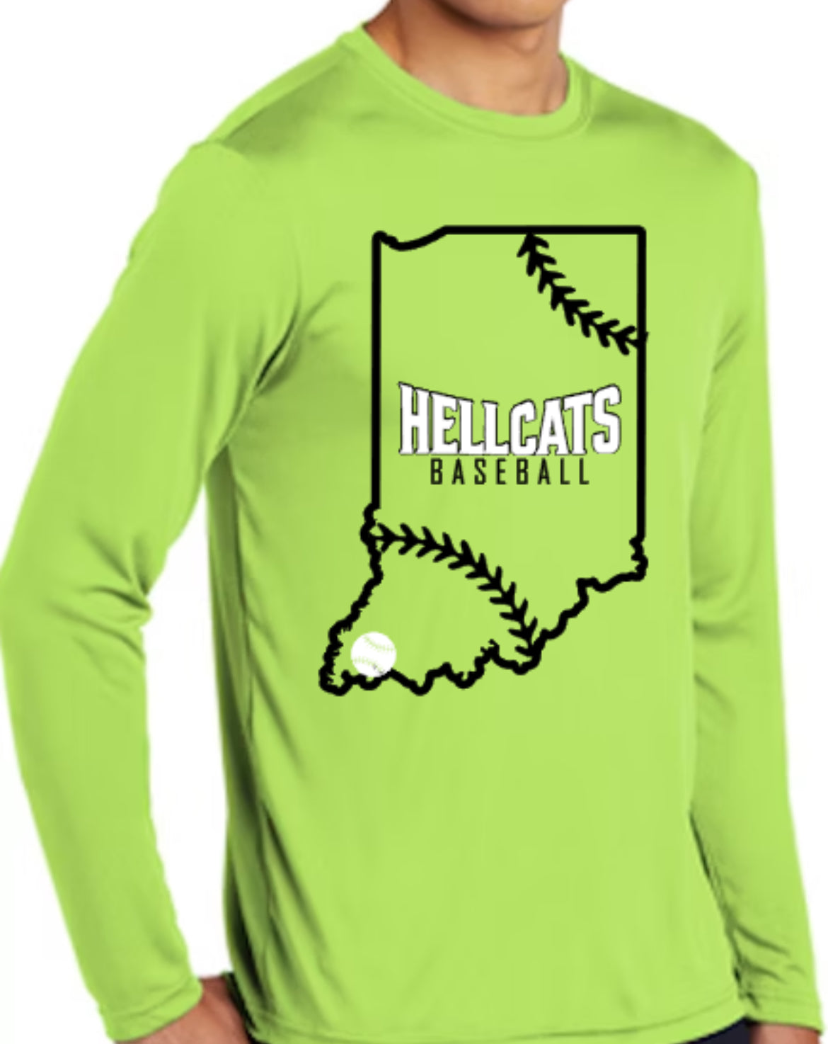 HELLCATS Indiana Zone Performance Long Sleeve Tee-Black