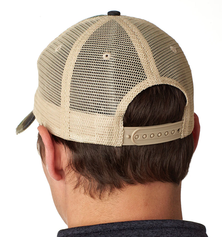 GOLFMOOR Unisex Distressed Trucker Hat with Fringed Patch
