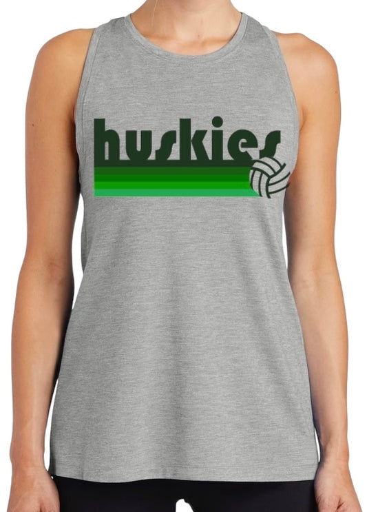 HUSKIES VOLLEYBALL RETRO PosiCharge Tri-Blend Wicking Tank