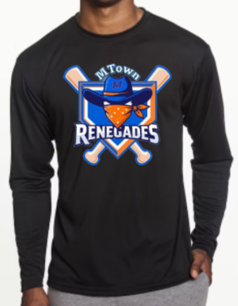 RENEGADES Logo Zone Performance Long Sleeve Tee-Black