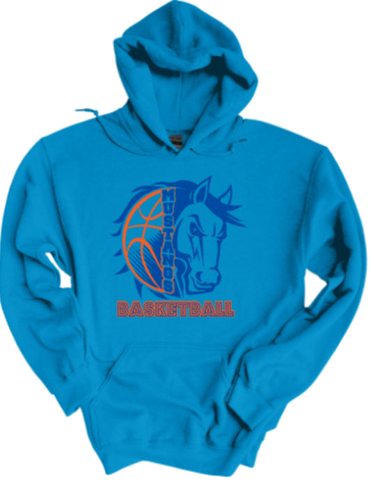 Lady Mustangs Basketball Hooded Cotton Blend Sweatshirt