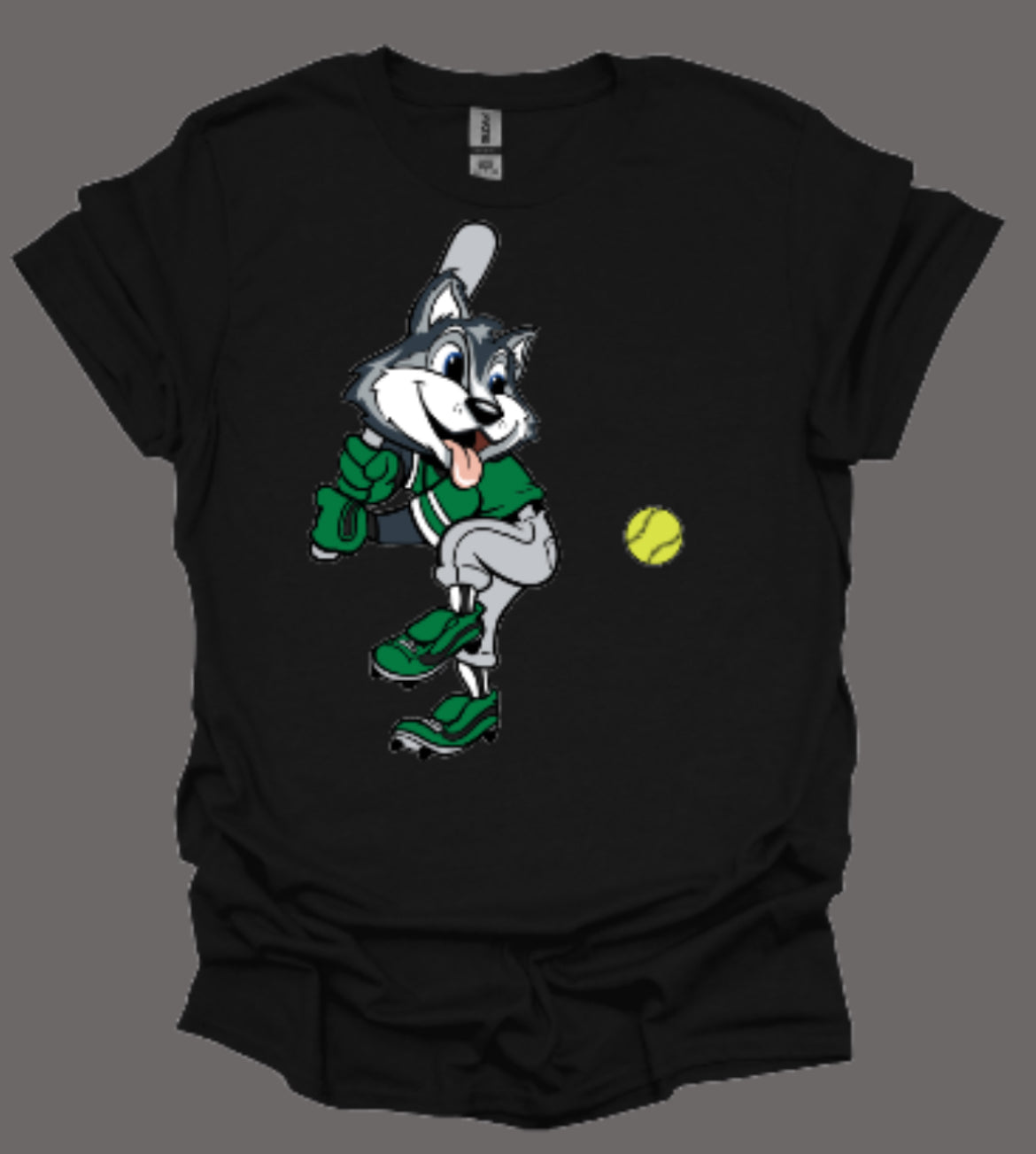 Husky Mascot Softball Softstyle Tee