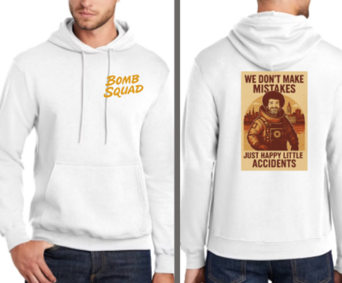 Bomb Squad Bob Ross Fleece Hooded Sweatshirt