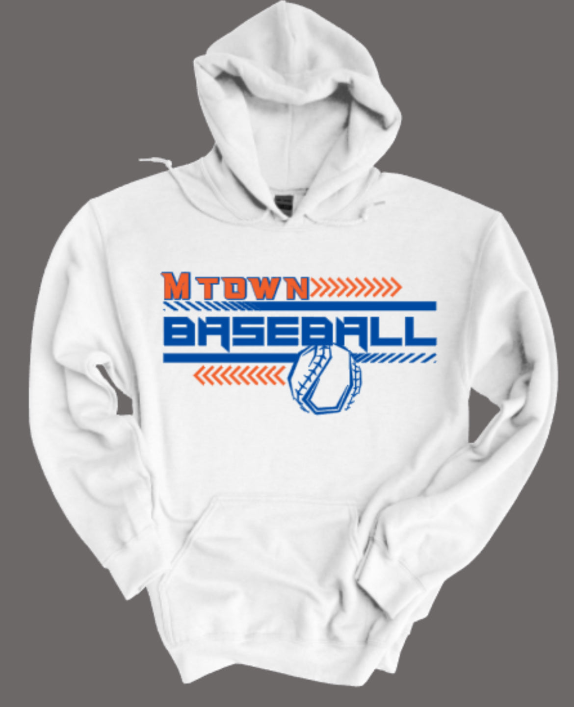 MTOWN Baseball Fleece Hooded Sweatshirt
