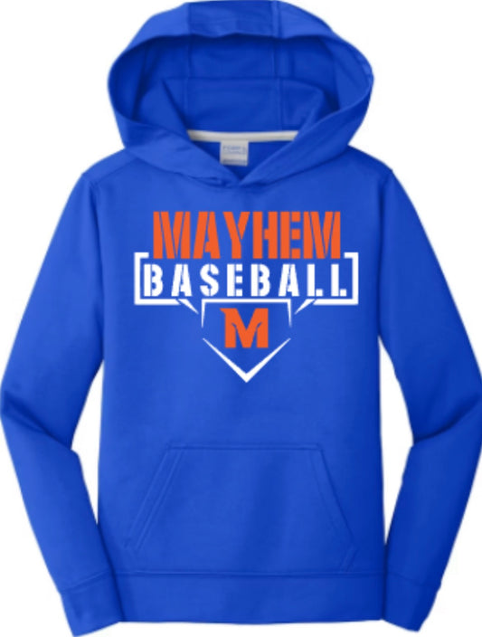 Mayhem Baseball Unisex Performance Fleece Pullover Hooded Sweatshirt