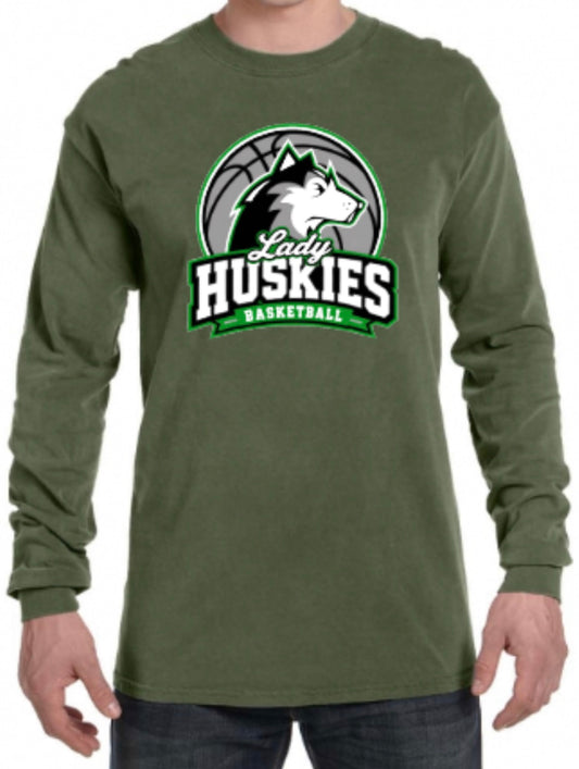 Lady Huskies Basketball Comfort Colors Unisex Heavyweight Long-Sleeve T-Shirt