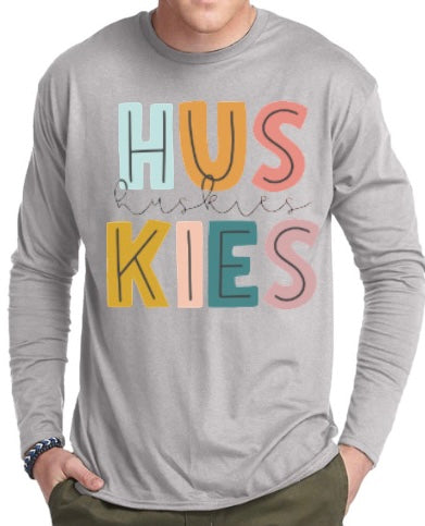 Pastel HUSKIES Long Sleeve Tee