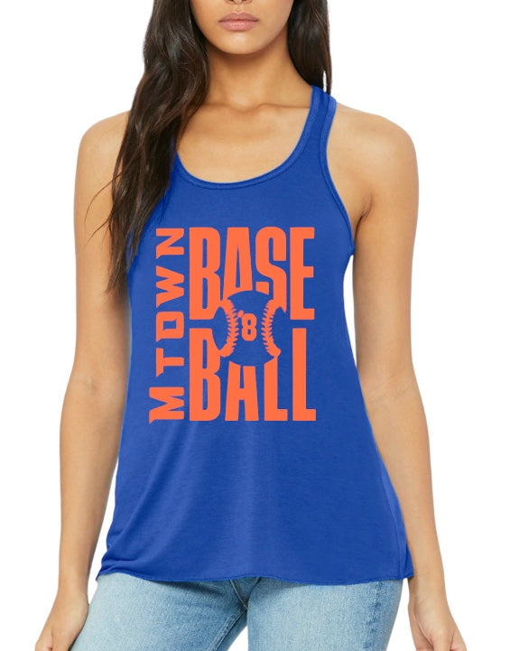 MTOWN BASEBALL Flowy Racerback  Tank