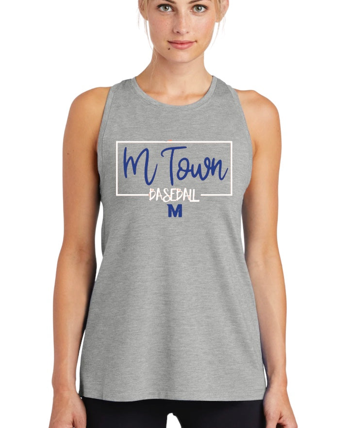 MTOWN BASEBALL Square Tri-Blend Racerback Tank