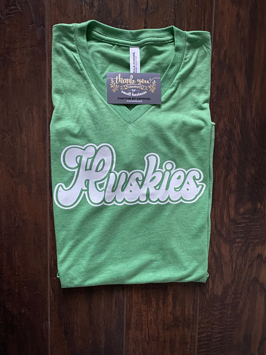 V-neck triblend Huskies tee