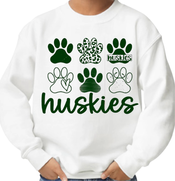 HUSKY Paws Crewneck Sweatshirt-YOUTH